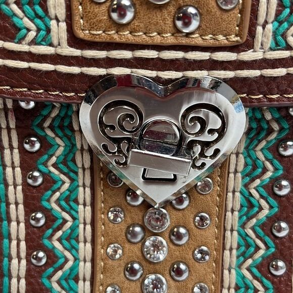 Montana West Brown and Tan Satchel - Picture 3 of 9